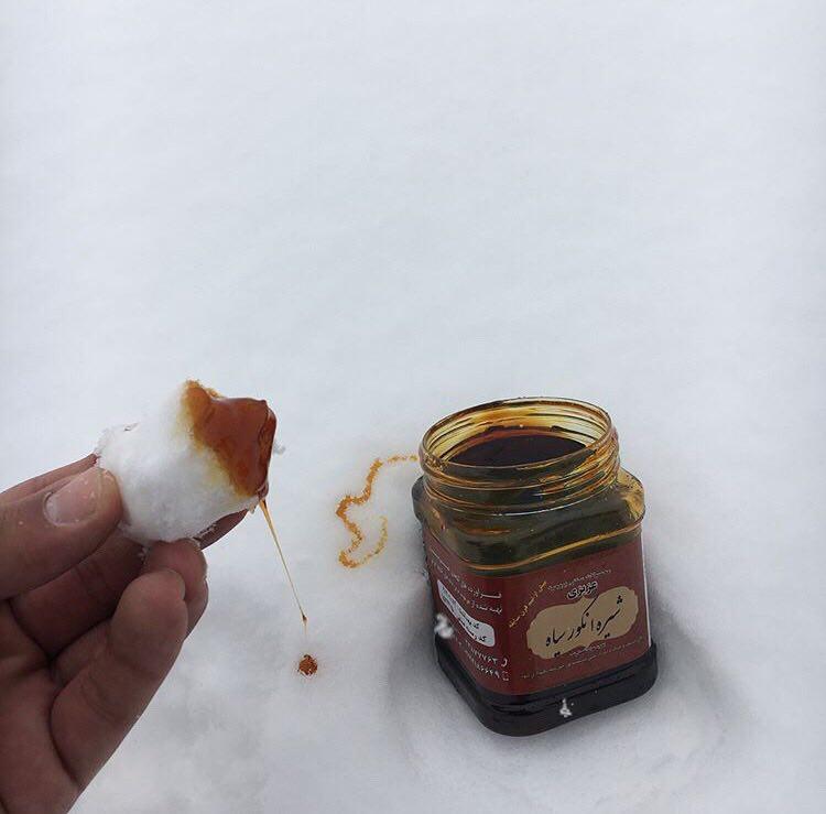 خوردن برف و شیره انگور به به ??